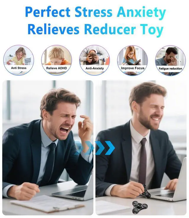 Alt view image 4 of 6 - Fidget Spinners Toy,Ultra Durable Stainless Steel Bearing High Speed 3-5 Min Precision Brass Metal Finger Spinner,EDC ADHD Stress Relief Anxiety Relieves Reducer for Kids and Adults