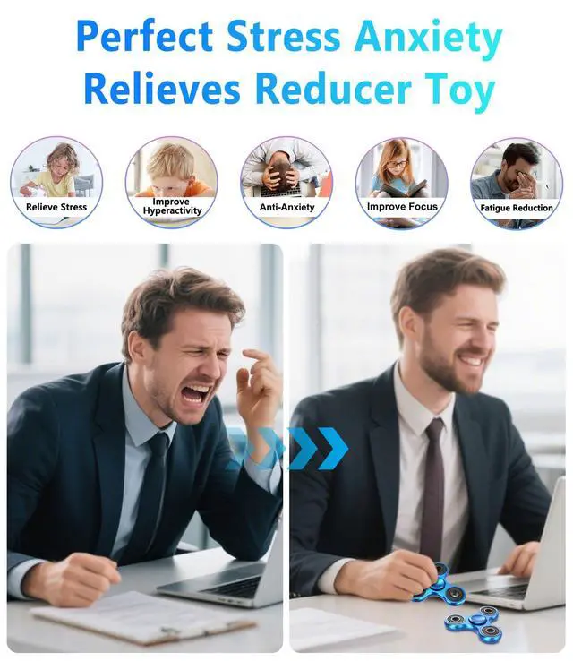 Alt view image 4 of 6 - Fidget Spinner Toy Ultra Durable Stainless Steel Bearing High Speed 2-5 Min Spins Precision Brass Material Hand spinner EDC ADHD Focus Anxiety Stress Relief Boredom Killing Time Toys