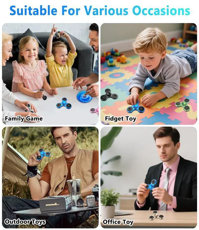 Alt view image 5 of 6 - Fidget Spinner Toy Ultra Durable Stainless Steel Bearing High Speed 2-5 Min Spins Precision Brass Material Hand spinner EDC ADHD Focus Anxiety Stress Relief Boredom Killing Time Toys