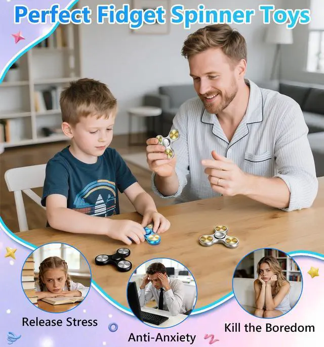Alt view image 4 of 6 - Fidget Spinner Toy Ultra Durable Stainless Steel Bearing High Speed Precision Metal Material Hand Spinner Focus Anxiety Stress Relief Boredom Killing Time Toys Silver