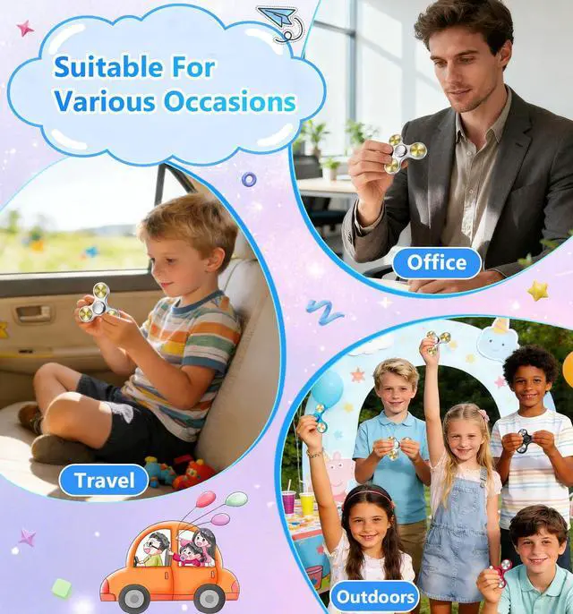 Alt view image 5 of 6 - Fidget Spinner Toy Ultra Durable Stainless Steel Bearing High Speed Precision Metal Material Hand Spinner Focus Anxiety Stress Relief Boredom Killing Time Toys Silver