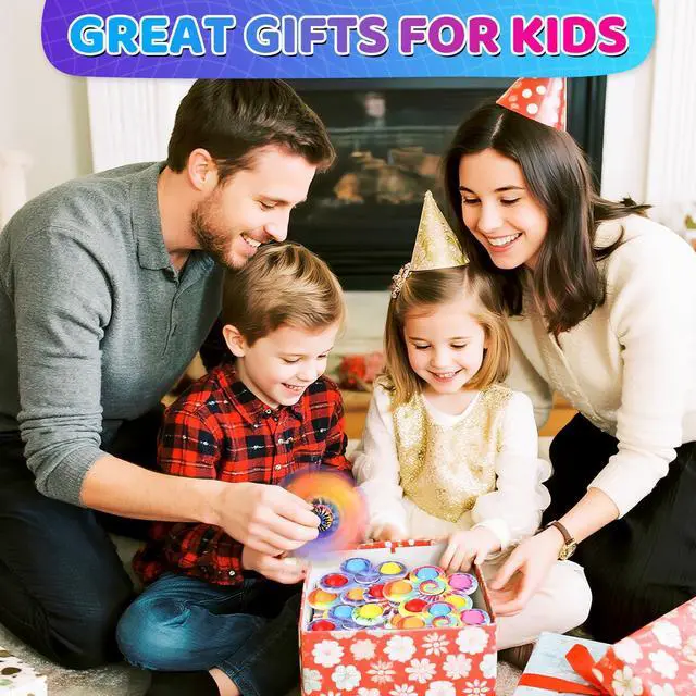 Alt view image 7 of 7 - Fidget Spinner 9 Pack, Classroom Prize Pop Fidget Spinners for Kids, Sensory Fidget Toys Bulk with Autism, Anxiety Stress Relief Toys, Party Favors Easter Basket Stuffers Gifts for Kids