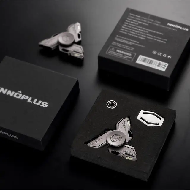 Alt view image 5 of 7 - Fidget Spinners, Fidget Spinner Gifts for Adults, Stress Anxiety ADHD Relief Figets Toy, Metal Finger Hand Spinner Toy with Luminous Light, Spinner Absorb Solar Light Then Release in Dark