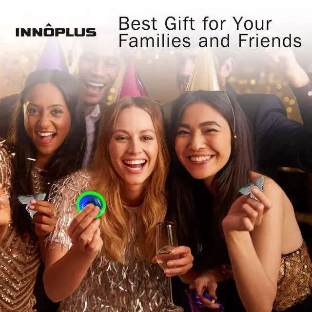 Alt view image 7 of 7 - Fidget Spinners, Fidget Spinner Gifts for Adults, Stress Anxiety ADHD Relief Figets Toy, Metal Finger Hand Spinner Toy with Luminous Light, Spinner Absorb Solar Light Then Release in Dark