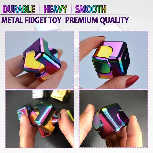 Alt view image 3 of 6 - Fidget Spinner Toys Cube Adults, Easter Basket Stuffers for Teen Boys Metal Cool Stuff Desk Gadgets Office Toy for Teen Boy Small Anxiety Figette Sensory Toy ADHD Tool Fingears Figet Stress Gifts