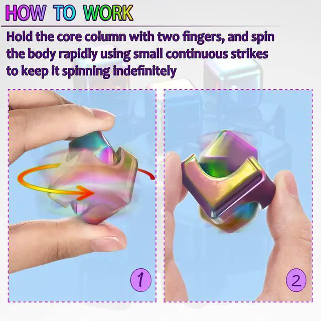 Alt view image 5 of 6 - Fidget Spinner Toys Cube Adults, Easter Basket Stuffers for Teen Boys Metal Cool Stuff Desk Gadgets Office Toy for Teen Boy Small Anxiety Figette Sensory Toy ADHD Tool Fingears Figet Stress Gifts