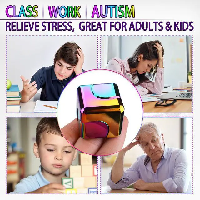 Alt view image 6 of 6 - Fidget Spinner Toys Cube Adults, Easter Basket Stuffers for Teen Boys Metal Cool Stuff Desk Gadgets Office Toy for Teen Boy Small Anxiety Figette Sensory Toy ADHD Tool Fingears Figet Stress Gifts