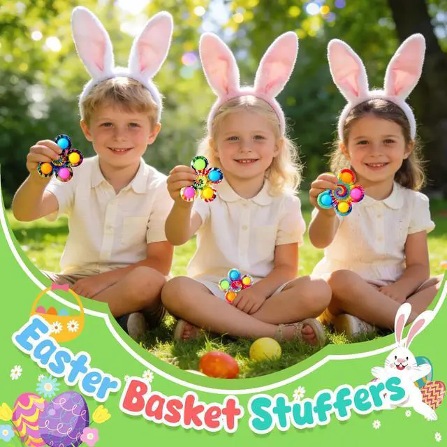 Alt view image 2 of 6 - Fidget Spinner Bulk 4 Pack, Fidget Spinners Fidget Toys Adults, Easter Basket Stuffers for Kids, Anxiety Stress Relief Toys with ADHD Autism, Treasure Box Toys for Classroom Prizes