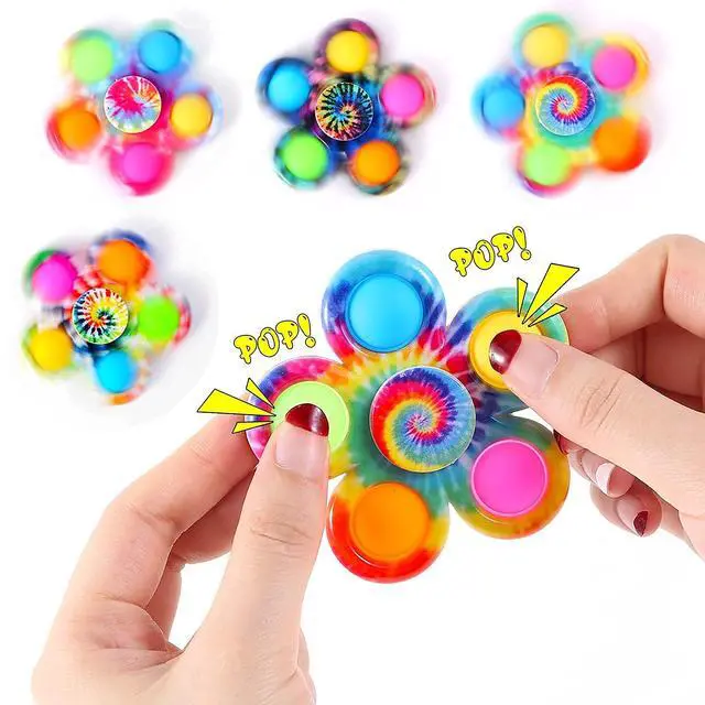 Alt view image 3 of 6 - Fidget Spinner Bulk 4 Pack, Fidget Spinners Fidget Toys Adults, Easter Basket Stuffers for Kids, Anxiety Stress Relief Toys with ADHD Autism, Treasure Box Toys for Classroom Prizes