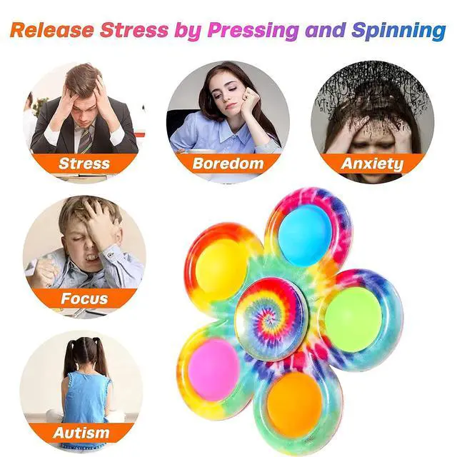 Alt view image 6 of 6 - Fidget Spinner Bulk 4 Pack, Fidget Spinners Fidget Toys Adults, Easter Basket Stuffers for Kids, Anxiety Stress Relief Toys with ADHD Autism, Treasure Box Toys for Classroom Prizes
