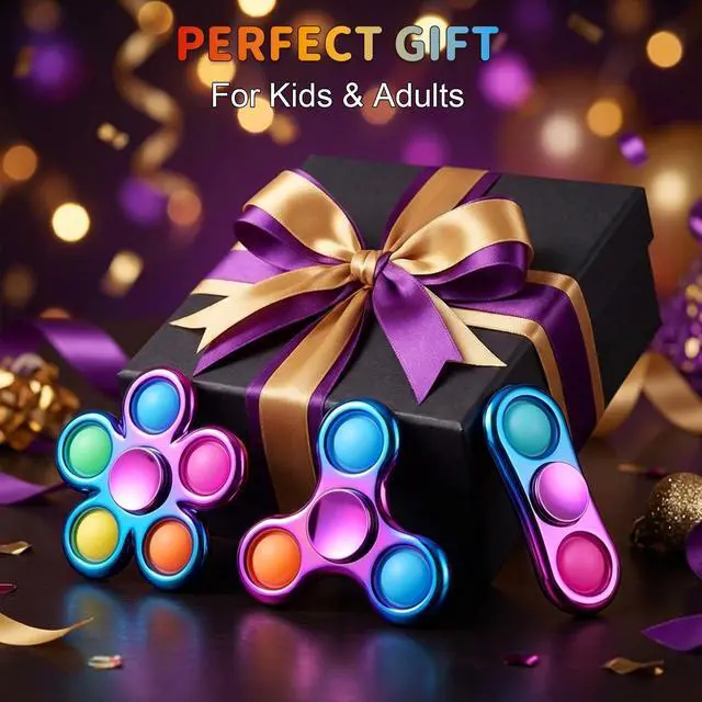 Alt view image 6 of 7 - Fidget Toys 3 Pack,Pop Fidget Spinner for Kids & Adults Relieves Stress and Calm Down,Sensory Toys for Kids with Autism ADHD Toy