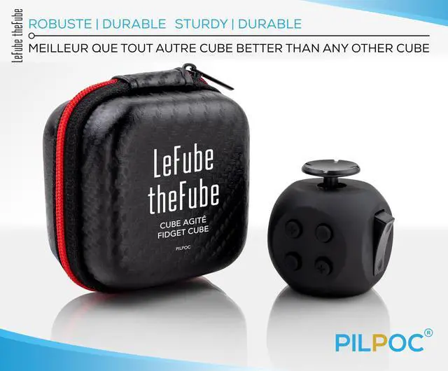 Alt view image 2 of 6 - theFube Fidget Cube, 6-Sided Stress Relief Infinity Cube for Adults & Kids, Boosts Concentration, Mindfulness Aid, Silent & Audible Modes, Stocking Suffers for Boys, Kids and Adults (Midnight)