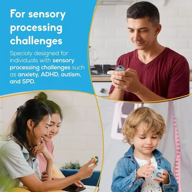 Alt view image 5 of 6 - theFube Fidget Cube, 6-Sided Stress Relief Infinity Cube for Adults & Kids, Boosts Concentration, Mindfulness Aid, Silent & Audible Modes, Stocking Suffers for Boys, Kids and Adults (Midnight)