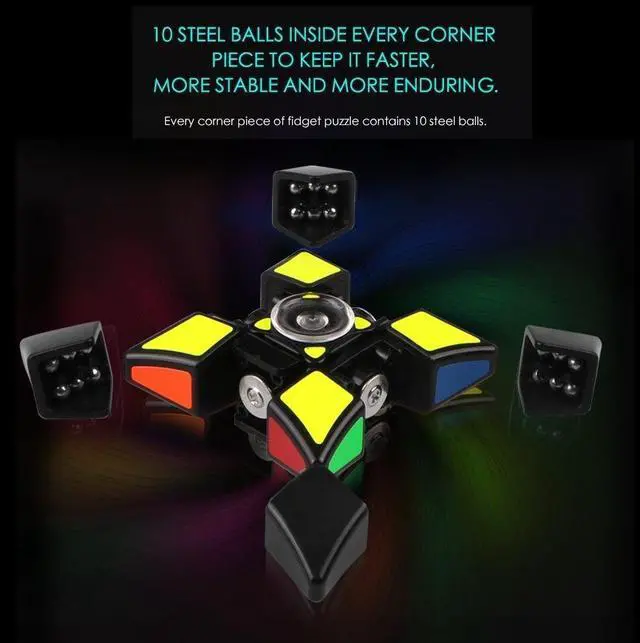 Alt view image 7 of 7 - Fidget Spinners Cube, 1x3x3 Floppy Cube Puzzle Fidget Spinner Anti-Anxiety Fidget Toys for Kids Adults