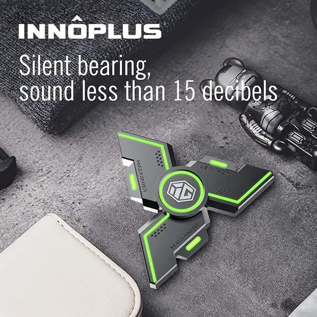 Alt view image 6 of 6 - Fidget Spinners, Fidget Spinners for Adult, Fidget Toys, Fidgets for Teens,Metal Fidget Spinner with Luminous Light Stress Relief, Spinner Absorb Light Then Release in Dark