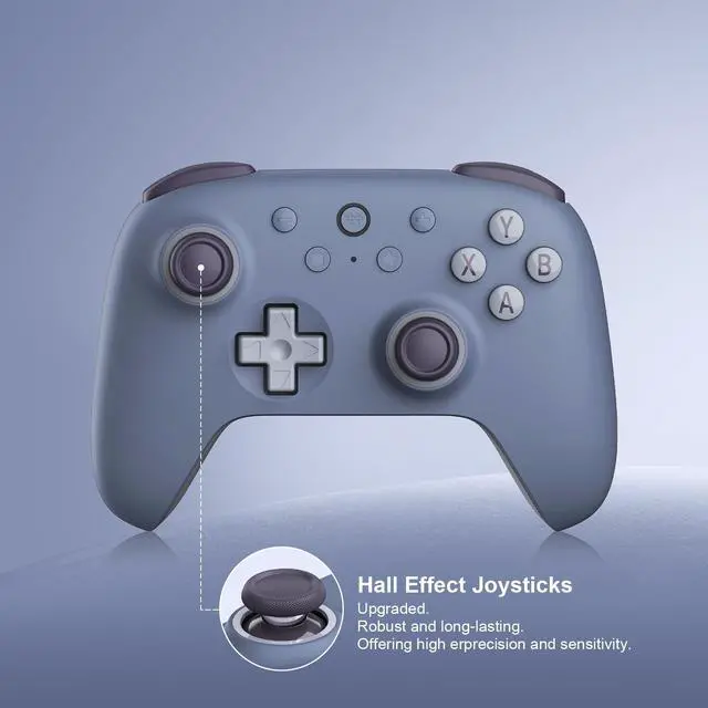 Alt view image 3 of 7 - Ultimate 2C Wireless Controller for Windows PC & Android, Hall Effect Joysticks and Triggers, PC Controller with 1000 Hz Polling Rate, Remappable L4/R4 Bumpers, Blueberry