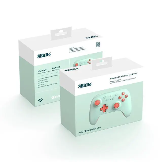 Alt view image 7 of 7 - Ultimate 2C Wireless 2.4G Controller for Windows PC and Android, Gamepad with Hall Effect Joysticks and Hall Triggers, 1000Hz Polling Rate, Remappable L4/R4 Bumpers - Mint