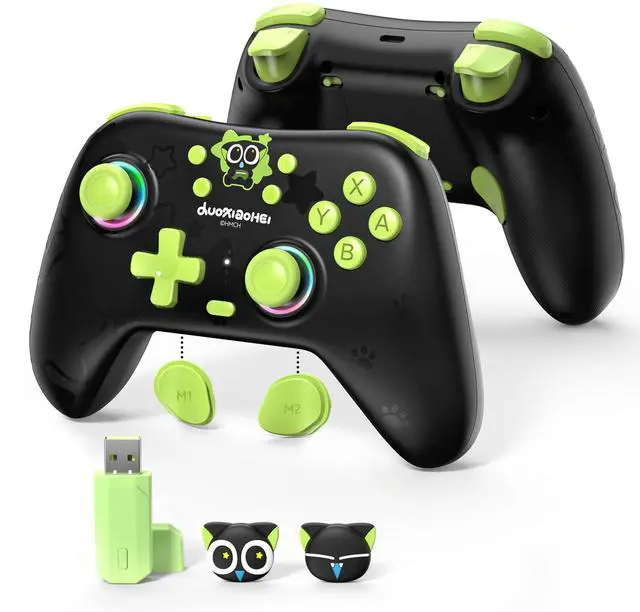 Main image of Switch Pro Wireless Controller, Compatible with Switch 2/1/Lite/OLED, PC, Android, iOS Device, Tri-Mode Programming with Wake-up, Turbo, Gyro, Vibration, 1000mAh Bluetooth 2.4G Controller