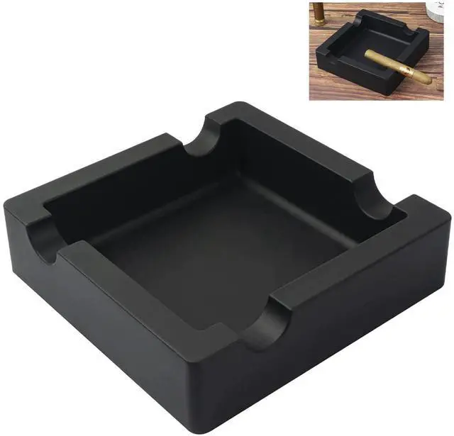 Main image of Outdoor Cigar Ashtrays Unbreakable Large Ring Gauge Silicone Ashtrays for Patio/Outside/Indoor/Home Decor with 4 Rest Cigar Holder Ash Tray Minimalistic