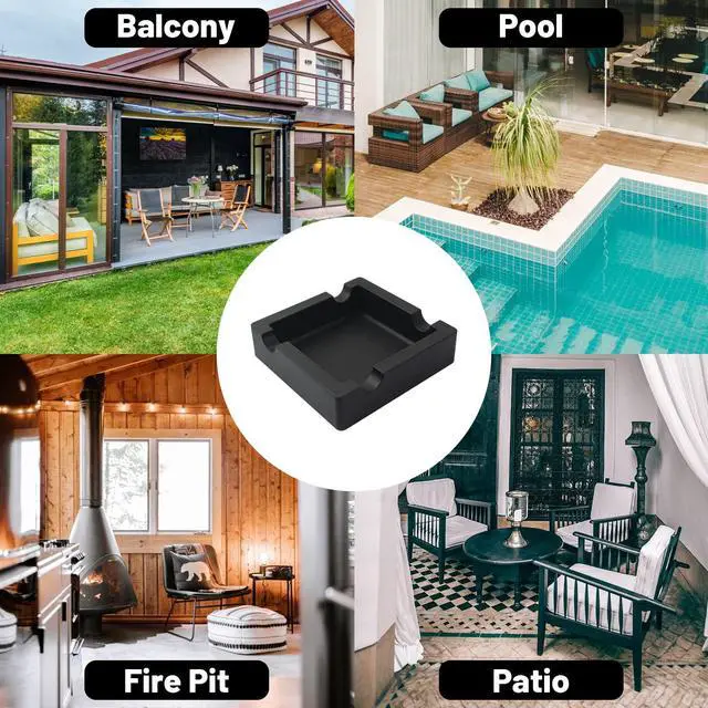 Alt view image 3 of 7 - Outdoor Cigar Ashtrays Unbreakable Large Ring Gauge Silicone Ashtrays for Patio/Outside/Indoor/Home Decor with 4 Rest Cigar Holder Ash Tray Minimalistic