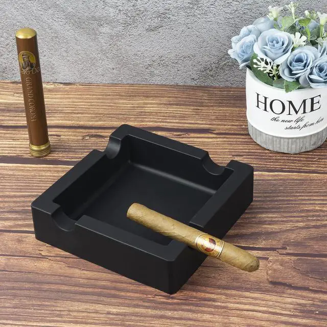 Alt view image 2 of 7 - Outdoor Cigar Ashtrays Unbreakable Large Ring Gauge Silicone Ashtrays for Patio/Outside/Indoor/Home Decor with 4 Rest Cigar Holder Ash Tray Minimalistic