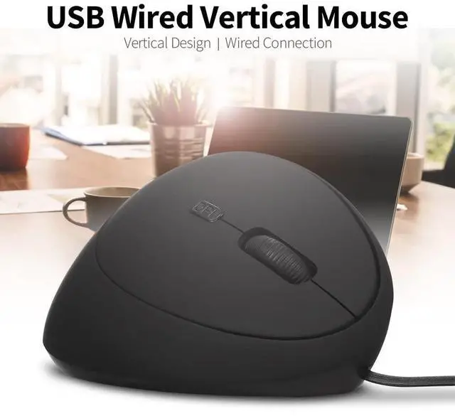 Alt view image 2 of 7 - Wired Mouse Vertical Ergonomic Optical Mouse USB Mice Corded Mouse for Computer/Laptop/PC/Desktop/Mac/Office/Desktop, Better for Small Medium Sized Hands, with Cord, with Side Buttons, Gifts