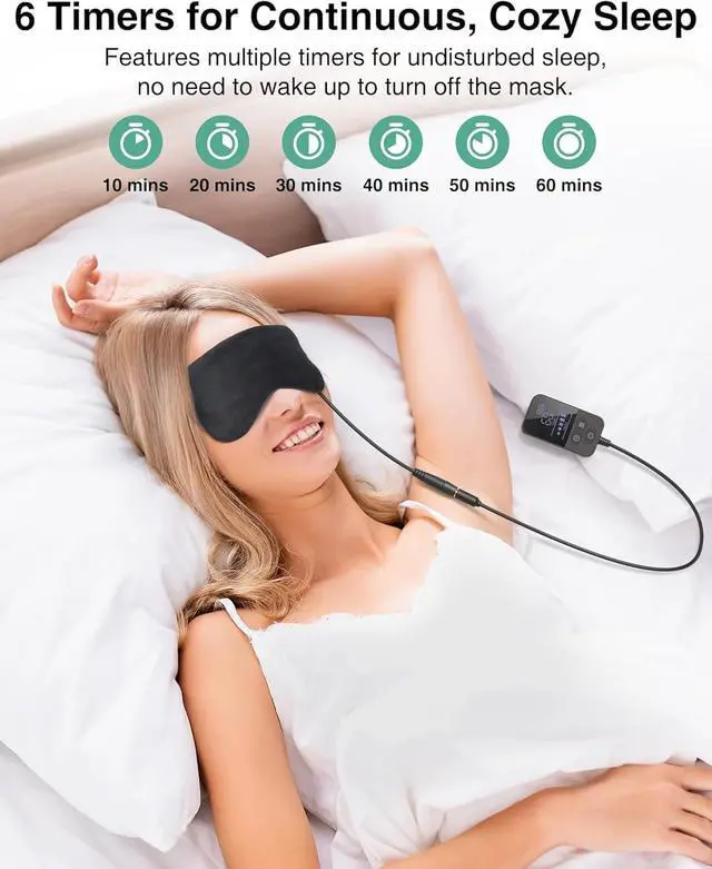 Alt view image 6 of 7 - Heated Eye Mask - Rechargeable Electric Eye Mask for Dry Eyes, 2500 mAh Large Battery & Washable Cover, Eye Pad for Sleeping