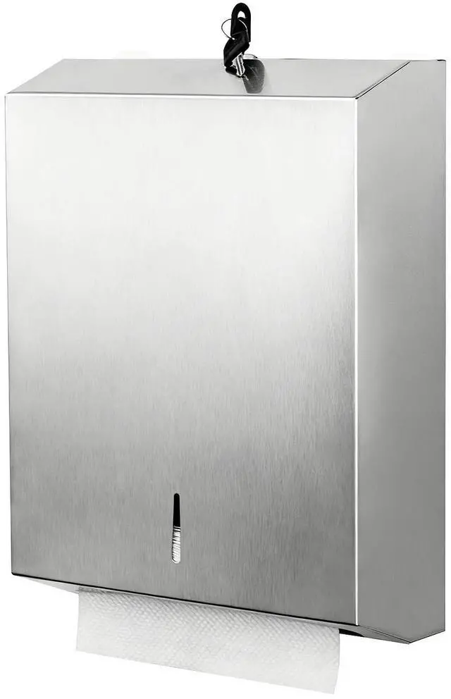 Main image of Paper Towel Dispenser Wall Mount Commercial, Brushed Stainless Steel & Fingerprint Resistant, Lockable, for c fold/Multifold/Trifold Paper Towels, Touchless Hand Towels Holder