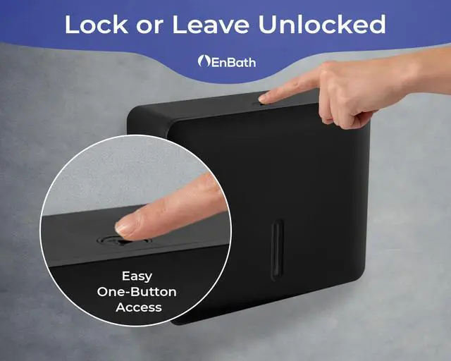 Alt view image 5 of 7 - Multifold Paper Towel Dispenser Wall Mount (Black), Folded Hand Towel Dispenser for Bathroom/Restroom (Holds up to 300 Towels), Commercial Paper Towel Holder, Trifold Paper Towels Dispenser by EnBath