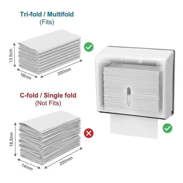 Alt view image 2 of 7 - Wall Mount Paper Towel Dispenser 2 Pack Tri-Fold Holder with Lock for Bathroom, Kitchen & Office