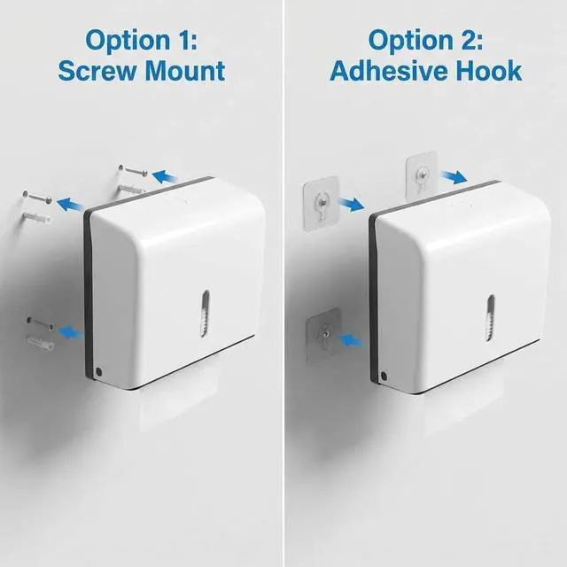 Alt view image 4 of 7 - Wall Mount Paper Towel Dispenser 2 Pack Tri-Fold Holder with Lock for Bathroom, Kitchen & Office