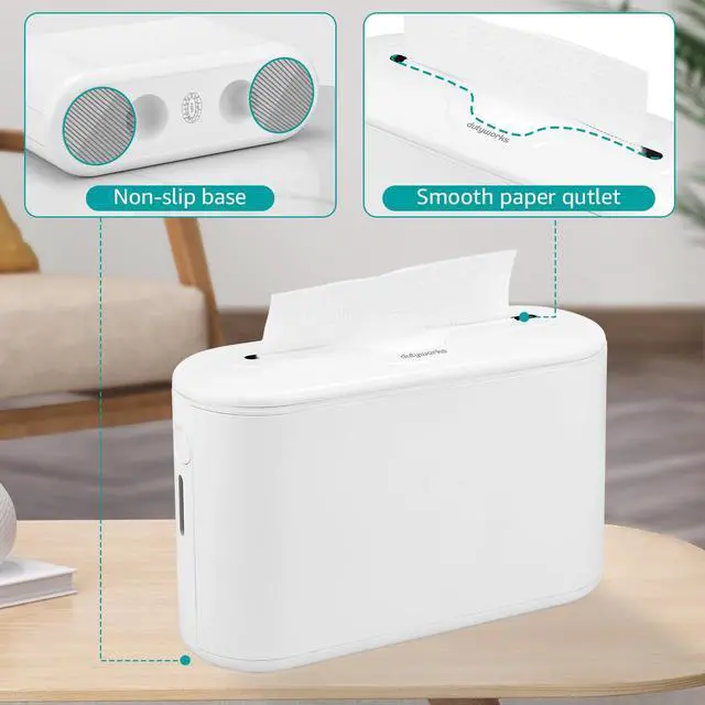 Alt view image 3 of 7 - Multifold Paper Towel Dispenser Countertop, Commercial Hand Towel Dispenser for Bathroom Kitchen Home, Trifold/C Fold/Z Fold Napkin Dispenser, Abs Plastic - Non-Slip, White