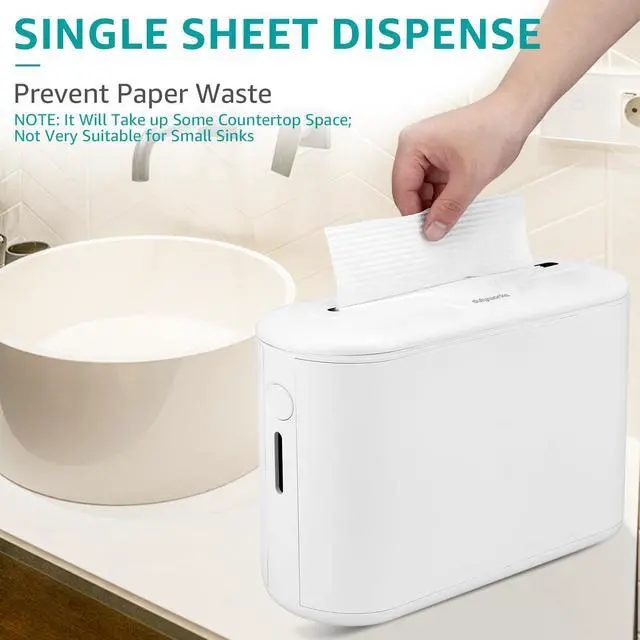 Alt view image 6 of 7 - Multifold Paper Towel Dispenser Countertop, Commercial Hand Towel Dispenser for Bathroom Kitchen Home, Trifold/C Fold/Z Fold Napkin Dispenser, Abs Plastic - Non-Slip, White