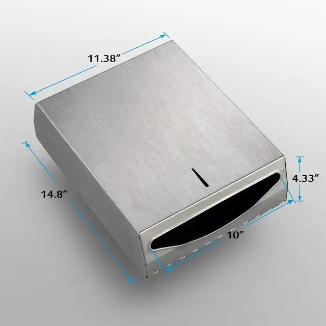 Alt view image 3 of 7 - Paper Towel Dispenser Wall Mount - Multifold Trifold Paper Towel Dispensers, Large Capacity Stainless Steel Tissue Holder, Suitable for Bathrooms and Public Places