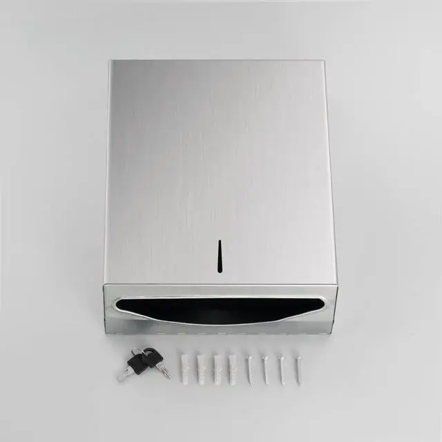 Alt view image 6 of 7 - Paper Towel Dispenser Wall Mount - Multifold Trifold Paper Towel Dispensers, Large Capacity Stainless Steel Tissue Holder, Suitable for Bathrooms and Public Places