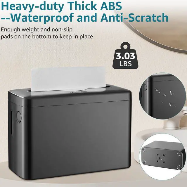 Alt view image 5 of 7 - Multifold Paper Towel Dispenser Countertop, Heavy Duty Wide-Design, 300-Sheet Large Capacity Black Paper Towel Holder, Compatible with Tork, Kleenex, Scott, Pacific Multifold Towels