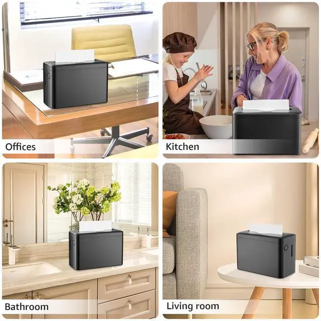 Alt view image 7 of 7 - Multifold Paper Towel Dispenser Countertop, Heavy Duty Wide-Design, 300-Sheet Large Capacity Black Paper Towel Holder, Compatible with Tork, Kleenex, Scott, Pacific Multifold Towels