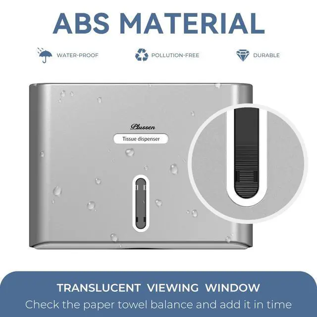 Alt view image 7 of 7 - Paper Towel Dispenser Wall Mount, Adhesive No Drilling Multifold Trifold C Fold Commercial Hand Towel Dispenser,Silver