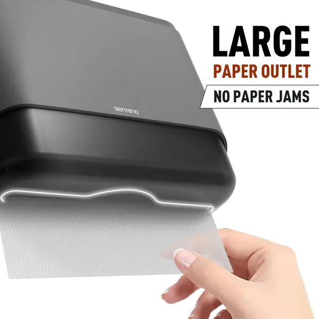 Alt view image 2 of 7 - Wall Mount Paper Towel Dispenser, Multifold Paper Towels Dispenser with Key Lock Commercial Hand Paper Towel Holder for Bathroom (Gray)