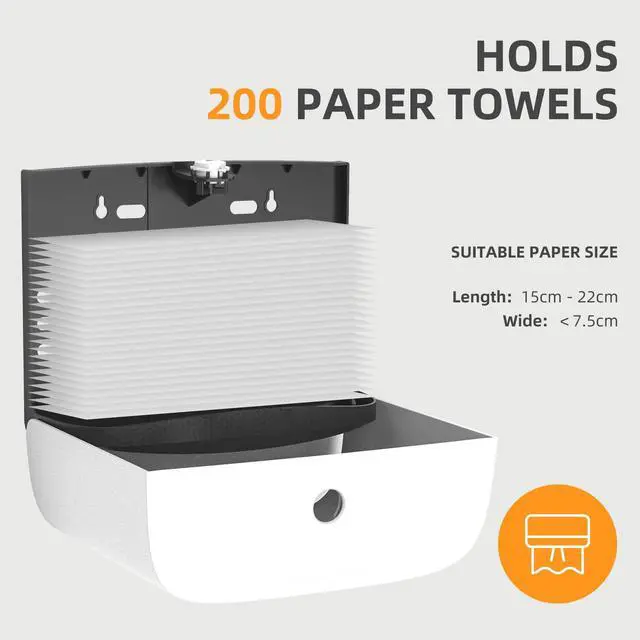 Alt view image 3 of 7 - Commercial Paper Towel Dispenser Wall Mount Paper Towel Holder Large Capacity C Fold Hand Towel Dispenser Bathroom Tissue Dispenser (White)