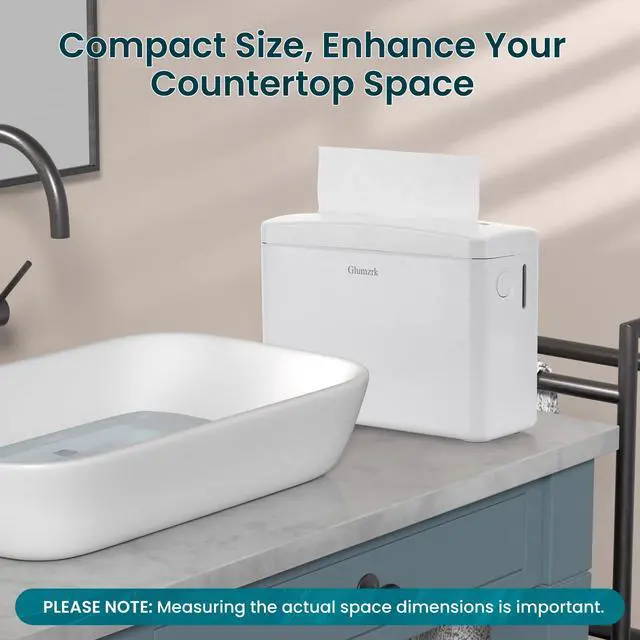 Alt view image 4 of 7 - Countertop Multifold Paper Towel Dispenser, Compact Pop Up Hand Towel Holder for Trifold/Z-Fold Paper Towels, Home Bathroom Kitchen Commercial Use, Single Sheet Dispensing, White