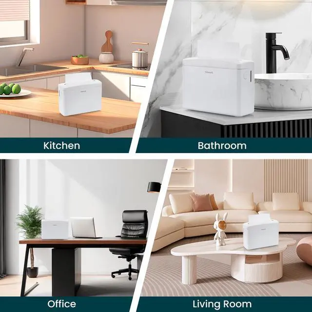 Alt view image 6 of 7 - Countertop Multifold Paper Towel Dispenser, Compact Pop Up Hand Towel Holder for Trifold/Z-Fold Paper Towels, Home Bathroom Kitchen Commercial Use, Single Sheet Dispensing, White