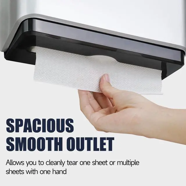Alt view image 5 of 7 - Wall Mount Paper Towel Dispenser, Fit Multifold Paper Towel Folded Size 10"x3.1" or Smaller, 200 Sheets Capacity Silver Finish