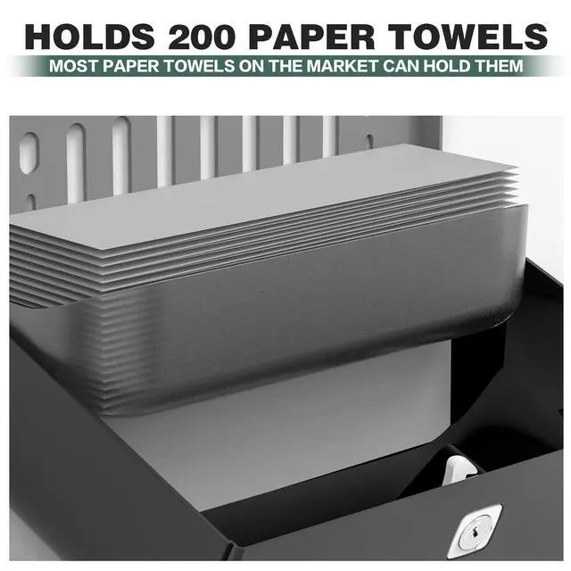 Alt view image 3 of 7 - Commercial Paper Towel Dispenser Wall Mounted, Adhesive Multifold Trifold c Fold Paper Towel Dispenser for Bathroom 10.8" L x 3.5" W x 8" H