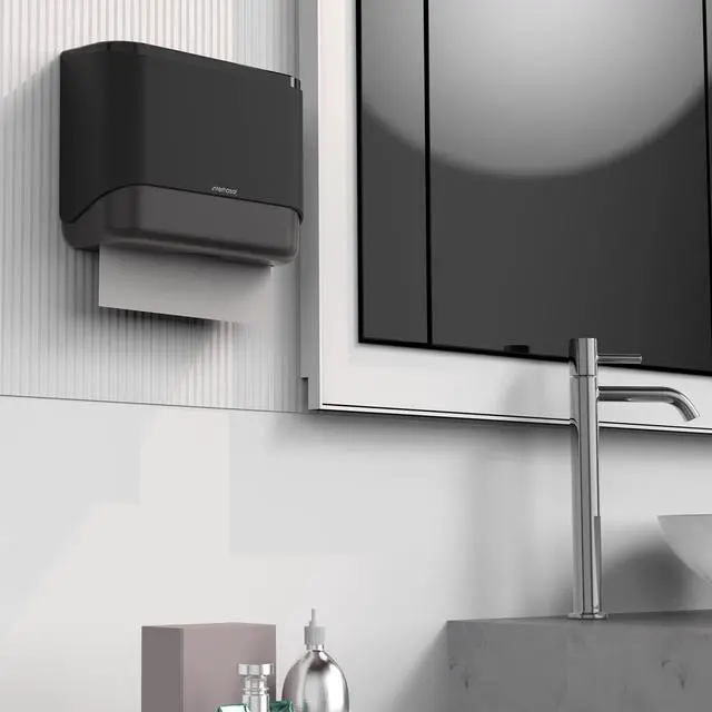 Alt view image 6 of 7 - Commercial Paper Towel Dispenser Wall Mounted, Adhesive Multifold Trifold c Fold Paper Towel Dispenser for Bathroom 10.8" L x 3.5" W x 8" H