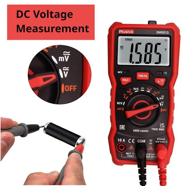 Alt view image 4 of 7 - Multimeter 6000 Counts Digital Multimeter Auto Ranging TRMS AC DC Voltmeter Ohm Volt Amp NCV Diode Tester; Measures Voltage Current Resistance Temperature Frequency Buzzer with Test Leads, Probes