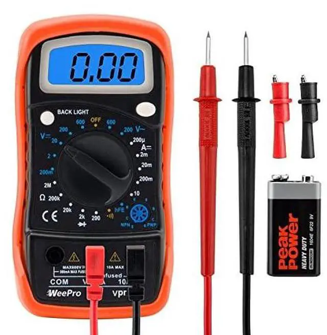 Main image of Vpro850L Digital Multimeter DC AC Voltmeter, Ohm Volt Amp Test Meter, Electric Tester Ohmmeter with Diode and Continuity Detector, Backlit Display and Insulated Rubber Case Kickstand