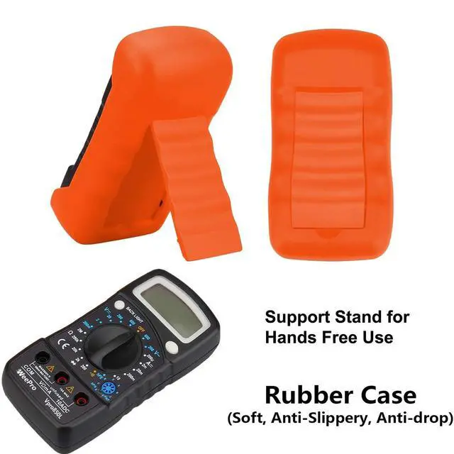 Alt view image 6 of 7 - Vpro850L Digital Multimeter DC AC Voltmeter, Ohm Volt Amp Test Meter, Electric Tester Ohmmeter with Diode and Continuity Detector, Backlit Display and Insulated Rubber Case Kickstand