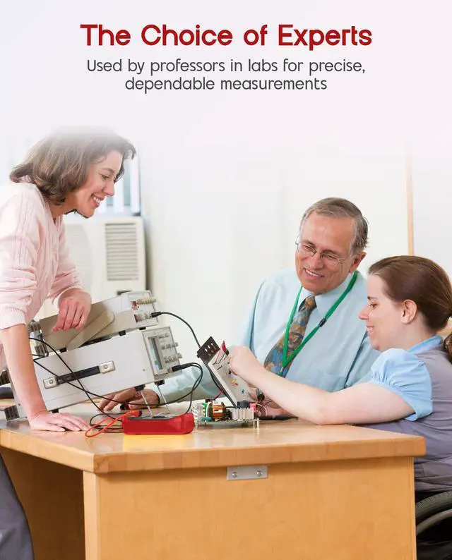 Alt view image 7 of 7 - Digital Multimeter, Voltmeter Ammeter Ohmmeter with Test Leads Backlight LCD Display, Multi Tester Measures OHM AC DC Voltage Current Resistance Circuit Continuity Diodes Electric Tester