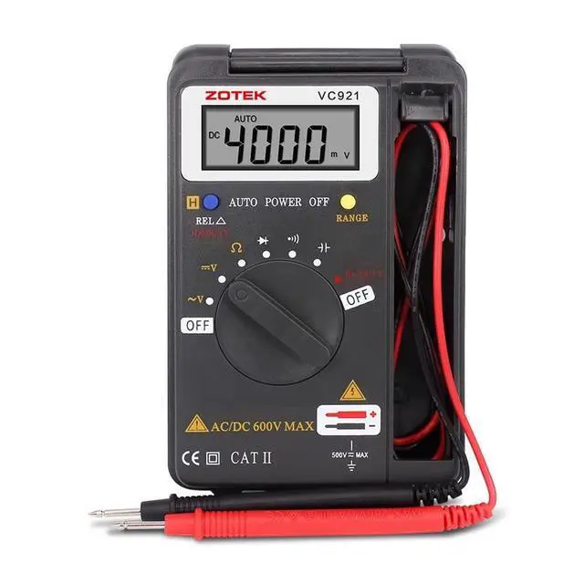 Alt view image 3 of 7 - Digital Multimeter, Auto Ranging Pocket Digital Multimeter Digital Multi Tester - AC DC Voltage DC Current Resistance Diodes Capacitance Transistor Measuring Instrument (VC921)